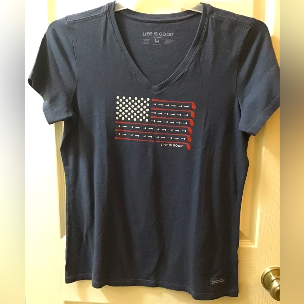 Life is Good ladies patriotic golf tee